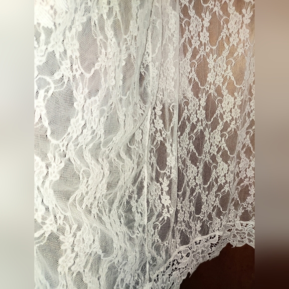Kimono, White Lace, Beautiful, Sz.2X, Perfect for Weddings, Swimsuit Coverup, - Picture 7 of 9